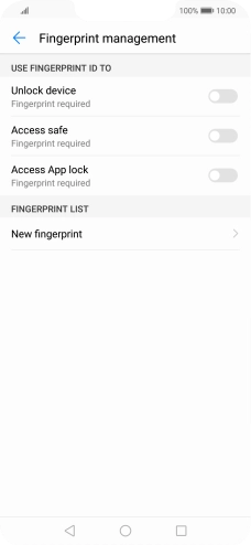 Press New fingerprint. Press New fingerprint.