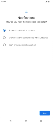 Press the required setting. Press the required setting.