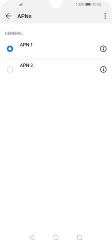 Press the field next to the required data connection to activate it. Press the field next to the required data connection to activate it.