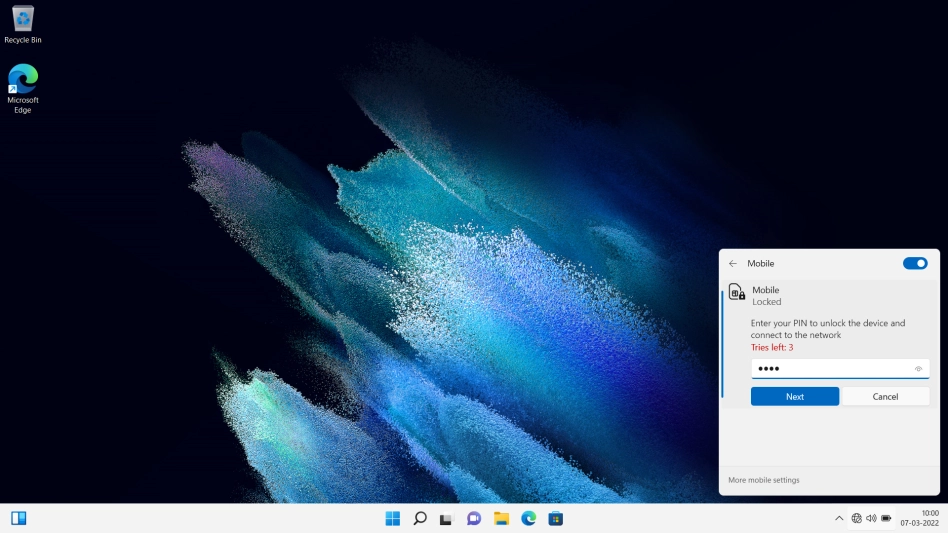 Key in your PIN and click Next. The default PIN is 1111. Key in your PIN and click Next. The default PIN is 1111.
