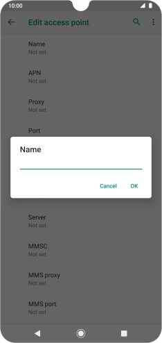 Key in EE Internet and press OK. Key in EE Internet and press OK.