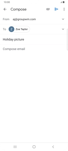 Press the text input field and write the text for your email. Press the text input field and write the text for your email.