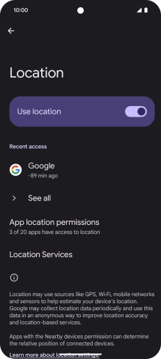 Press App location permissions. Press App location permissions.