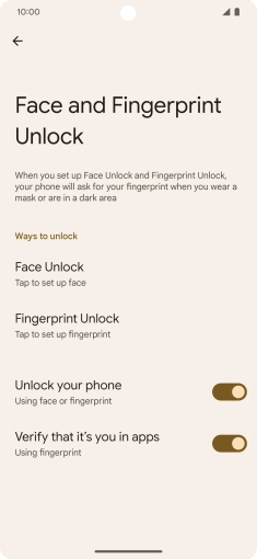 Press Fingerprint Unlock. Press Fingerprint Unlock.
