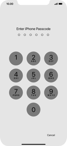 Use the phone lock code you created. Use the phone lock code you created.