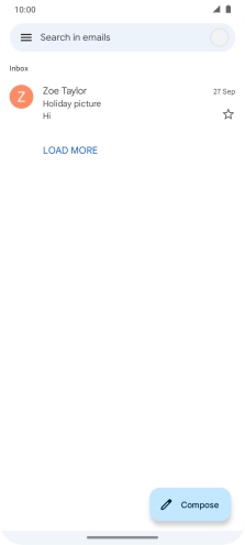 Press the email account icon. Press the email account icon.