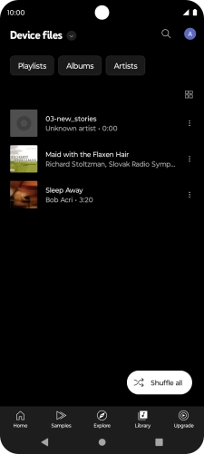 Press the required audio file. Press the required audio file.