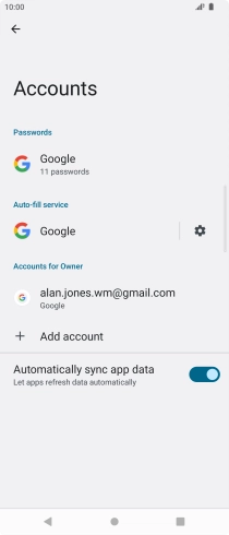 Press Add account. Press Add account.
