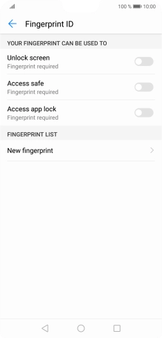 Press New fingerprint. Press New fingerprint.