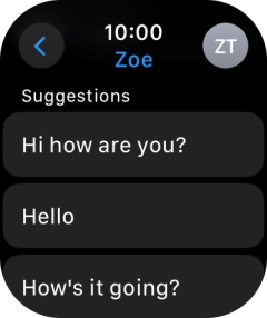 Press the required quick reply. Press the required quick reply.