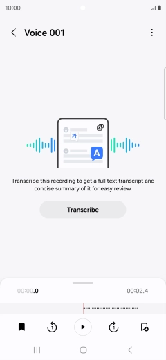 Press Transcribe. Press Transcribe.
