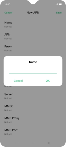 Key in EE Internet and press OK. Key in EE Internet and press OK.