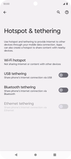 Press Wi-Fi hotspot. Press Wi-Fi hotspot.