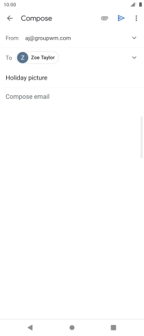 Press the text input field and write the text for your email. Press the text input field and write the text for your email.