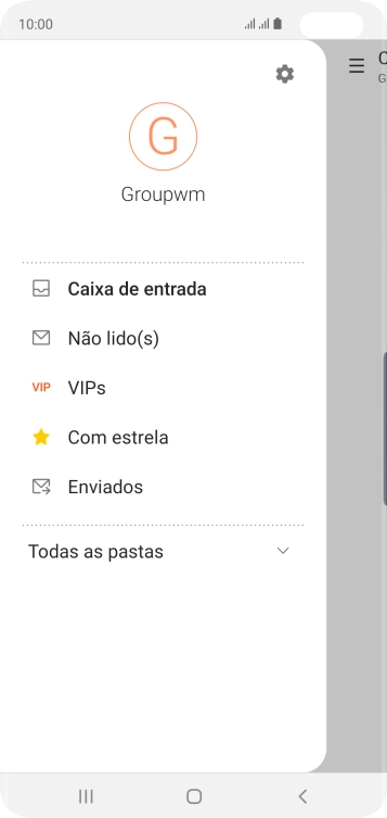 Pressione o ícone de configurações. Pressione o ícone de configurações.
