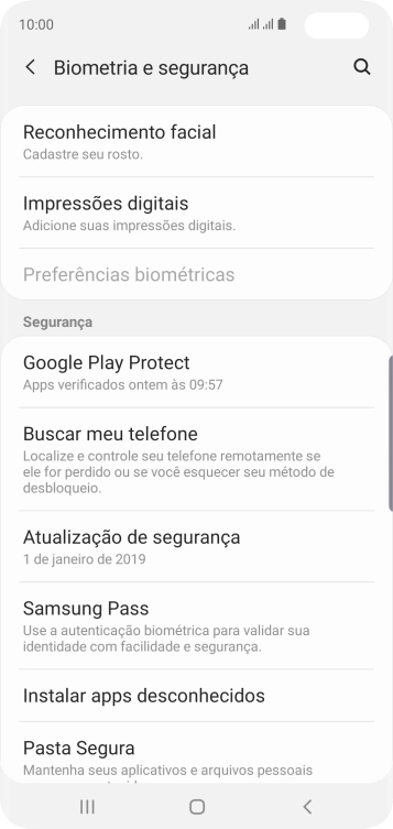 Pressione Impressões digitais. Pressione Impressões digitais.