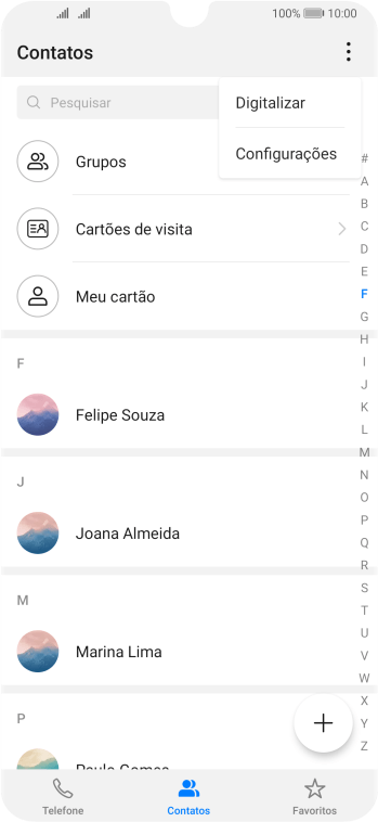 Pressione Configurações. Pressione Configurações.