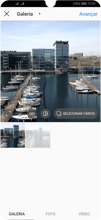 Pressione GALERIA, e navegue até a pasta desejada. Pressione GALERIA, e navegue até a pasta desejada.