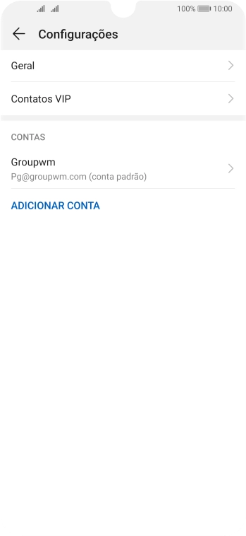 Pressione a conta de e-mail desejada. Pressione a conta de e-mail desejada.