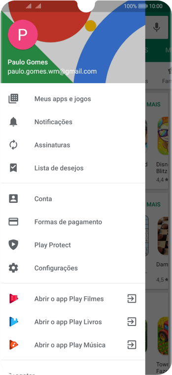 Pressione Configurações. Pressione Configurações.