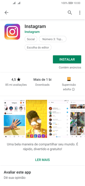 Pressione INSTALAR, e siga as indicações da tela para instalar o app. Pressione INSTALAR, e siga as indicações da tela para instalar o app.