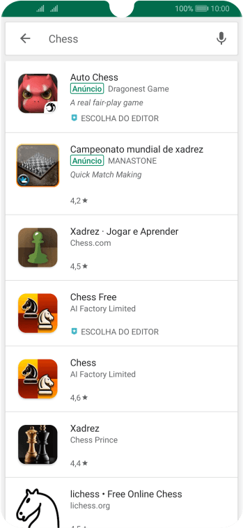 Pressione o app desejado. Pressione o app desejado.