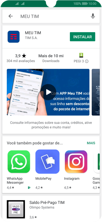 Pressione MEU TIM. Pressione MEU TIM.