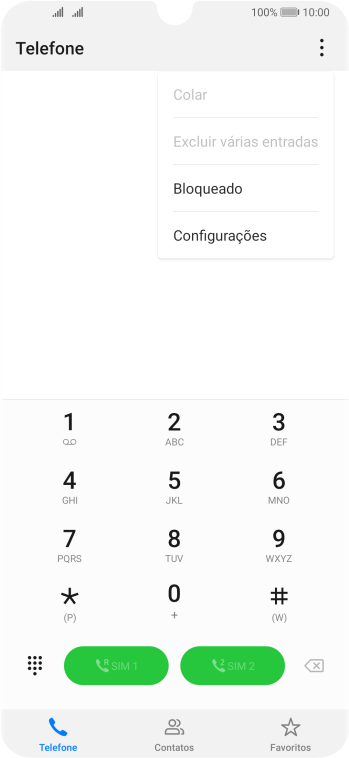Pressione Configurações. Pressione Configurações.