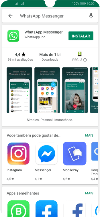 Pressione WhatsApp Messenger. Pressione WhatsApp Messenger.