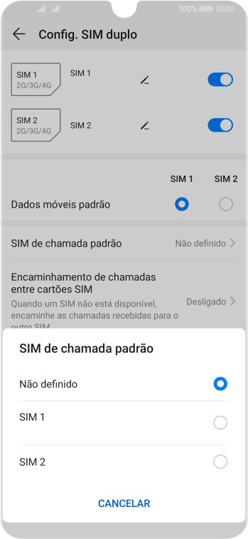 Pressione a configuração desejada. Pressione a configuração desejada.