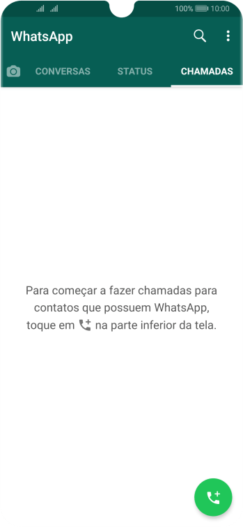 Pressione o ícone de nova chamada. Pressione o ícone de nova chamada.