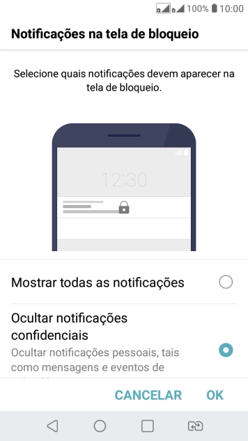 Pressione a configuração desejada. Pressione a configuração desejada.