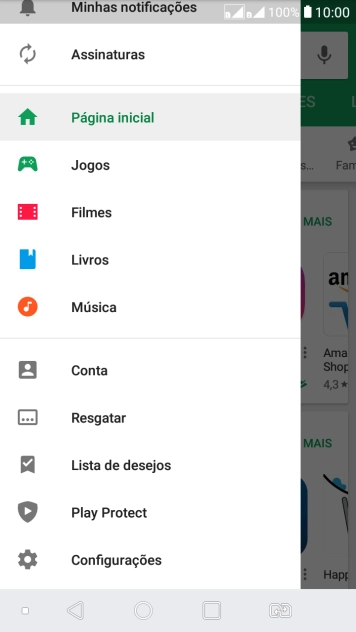 Pressione Configurações. Pressione Configurações.