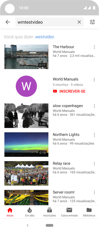 Pressione o vídeo desejado. Pressione o vídeo desejado.