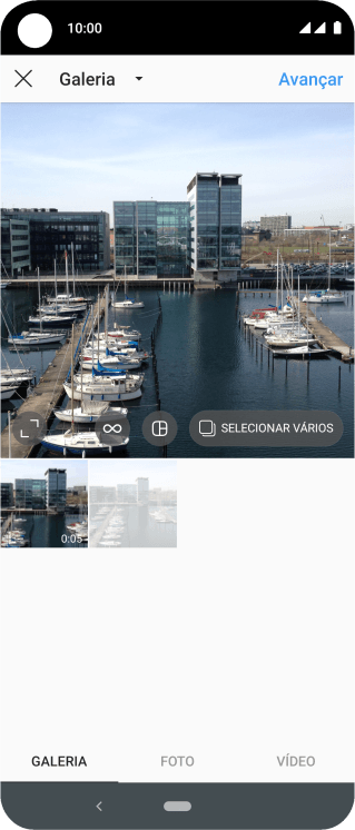 Pressione GALERIA, e navegue até a pasta desejada. Pressione GALERIA, e navegue até a pasta desejada.
