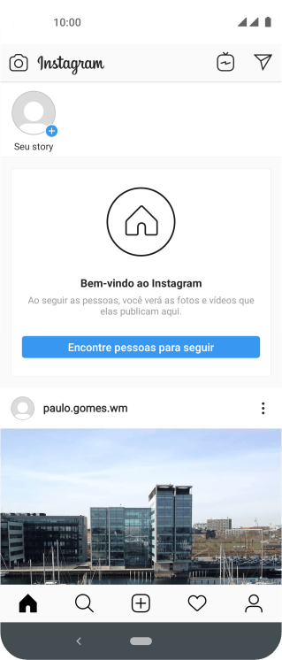Pressione o ícone de busca. Pressione o ícone de busca.