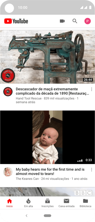 Pressione o ícone de fazer upload. Pressione o ícone de fazer upload.