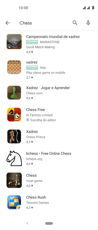 Pressione o app desejado. Pressione o app desejado.