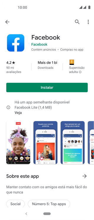 Pressione Instalar, e siga as indicações da tela para instalar o app. Pressione Instalar, e siga as indicações da tela para instalar o app.