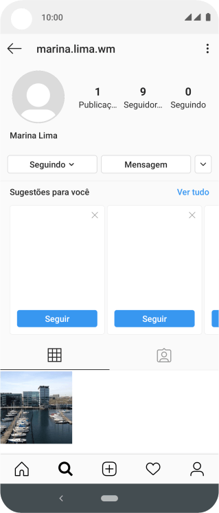 Pressione o ícone de busca. Pressione o ícone de busca.