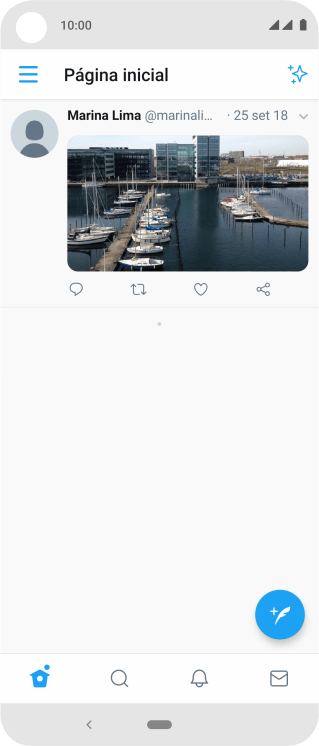 Pressione o ícone de novo tweet. Pressione o ícone de novo tweet.