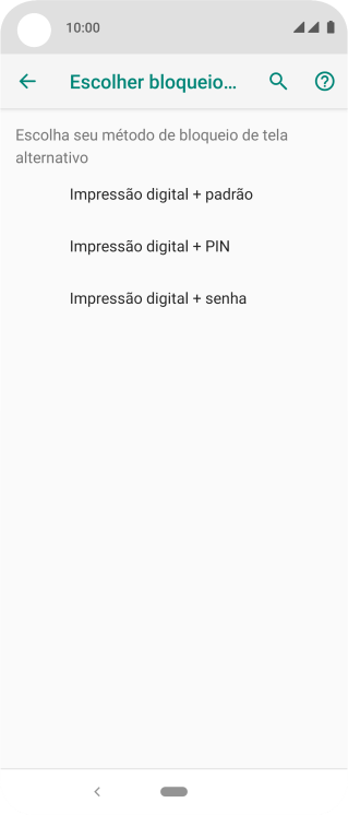 Pressione o código de bloqueio desejado, e siga as instruções da tela para criar um código extra. Pressione o código de bloqueio desejado, e siga as instruções da tela para criar um código extra.