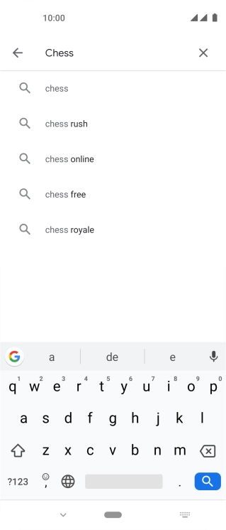 Insira o nome ou assunto do app desejado, e pressione o ícone de busca. Insira o nome ou assunto do app desejado, e pressione o ícone de busca.