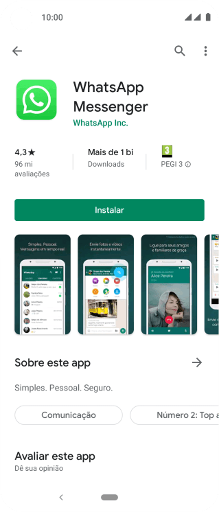 Pressione Instalar, e siga as indicações da tela para instalar o app. Pressione Instalar, e siga as indicações da tela para instalar o app.