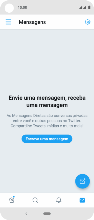 Pressione o ícone de nova mensagem. Pressione o ícone de nova mensagem.