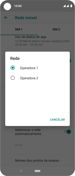 Pressione a rede desejada. Pressione a rede desejada.