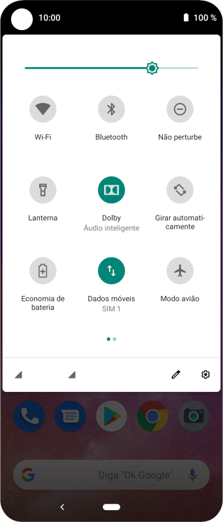 Pressione o ícone de configurações. Pressione o ícone de configurações.