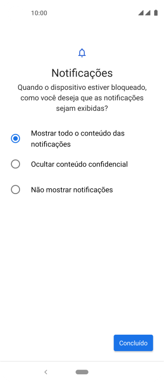 Pressione a configuração desejada. Pressione a configuração desejada.