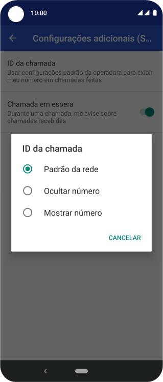 Pressione Mostrar número para ativar a identificação do seu número. Pressione Mostrar número para ativar a identificação do seu número.