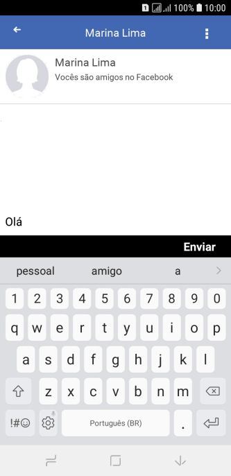 Pressione Enviar, e digite a mensagem desejada. Pressione Enviar, e digite a mensagem desejada.